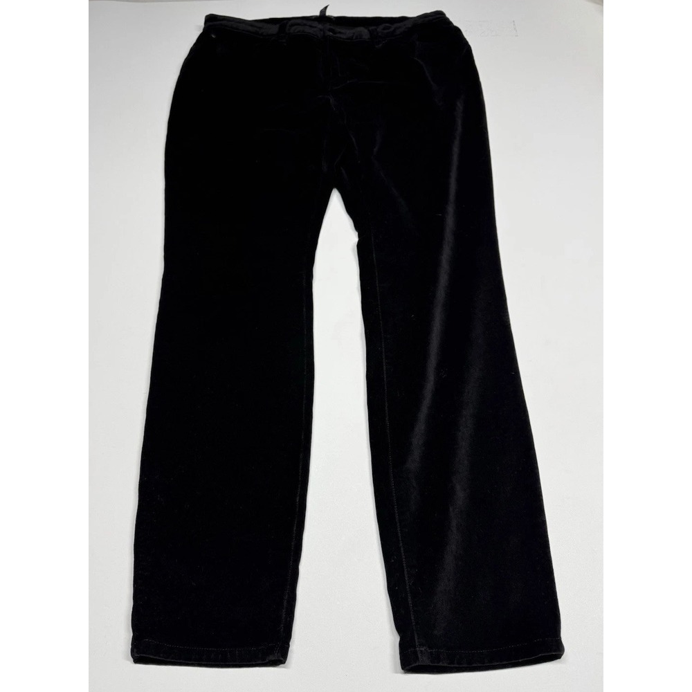 Eileen Fisher Women's Pants Cotton 12 Velour Straight Velvet‎ Black